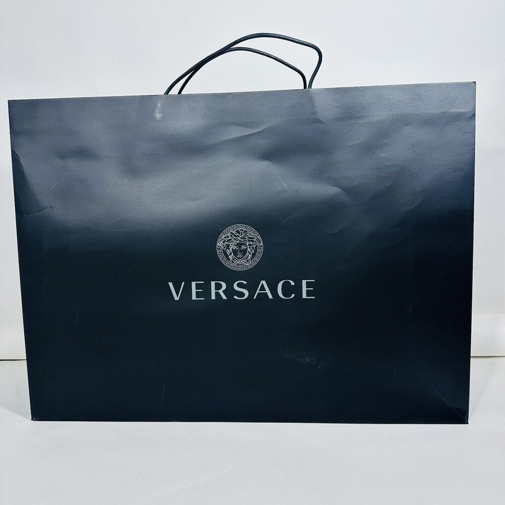 Versace 24”x19”x8” Authentic Black Shopping Paper Bag Gift Tote Extra Large